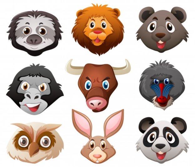 Free Vector | Faces of wild animals